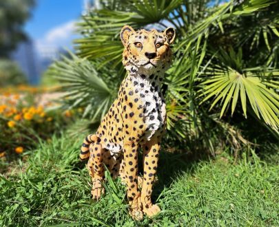 Садовая фигура Леопард сидячий большой, 65х52 см.