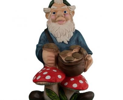 Садовая фигура Гном с грибами 76х49 см