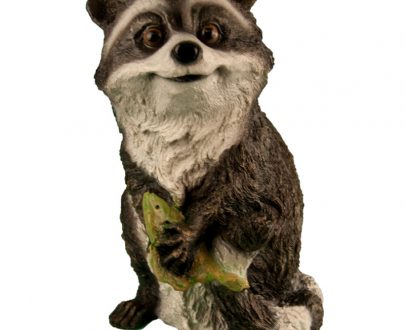 Садовая фигура Енот с рыбкой, 37 см.