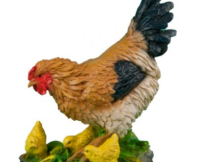 Садовая фигура Курочка с цыплятами, 41х37 см.