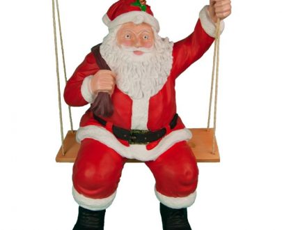 Фигура на новый год Санта - Клаус на качелях, 63х46 см.