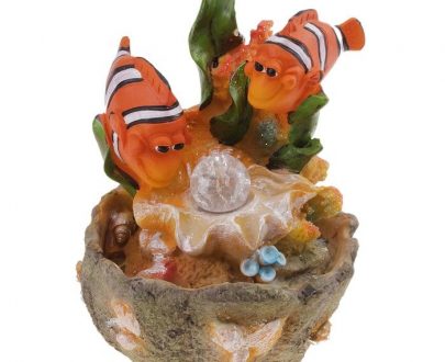 Фонтан для сада и интерьера Рыбки с шариком, 20 см.