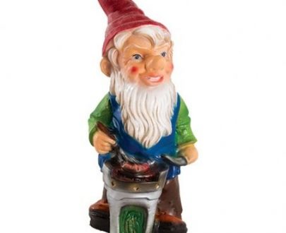 Садовая фигура Гном с барбекю 42х19 см.