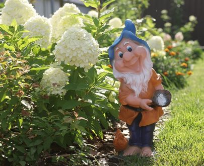 Садовая фигура Гном лесник с курочкой 44х23 см.