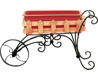 Подставка для цветов Садовая тележка арт. 19013, 26х95х95 см.