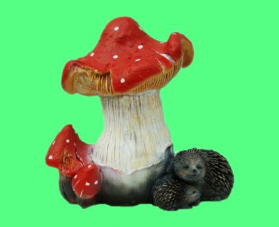 Садовая фигура Ежики под грибом, 43 см.