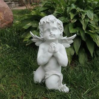 Садовая фигура Ангел молящийся маленький, 19х27 см.