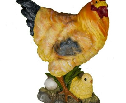 Садовая фигура Курочка с цыпленком и яйцом, 30х26 см.