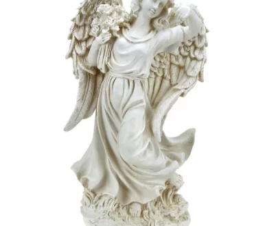 Садовая фигура Ангел девушка с фонарем, (без фоноря) 25х46 см.