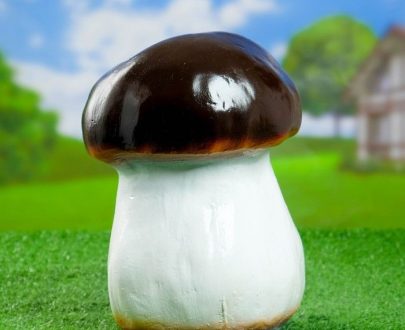 Садовая фигура Белый гриб большой на толстой ножке, 23х16 см.