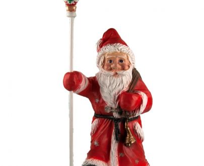 Фигура на новый год Санта - Клаус с посохом большой, 73х46 см.