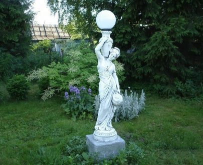 Античная скульптура Девушка с кувшином фонарь, 153х43 см.