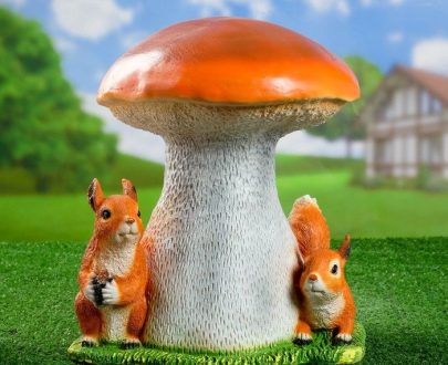 Садовая фигура Гриб белый с белками, 45 см.