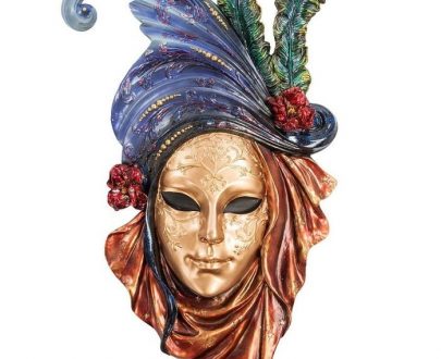 Венецианская маска для интерьера "Маки"- цветной, 54 см.