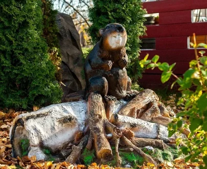 Декоративная крышка на люк Бобер на запруде мал., 75х50х70 см.