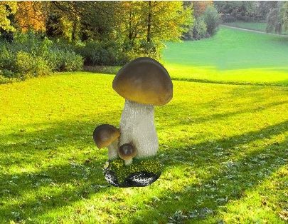 Садовая фигура Три белых грибочка, 20 см.