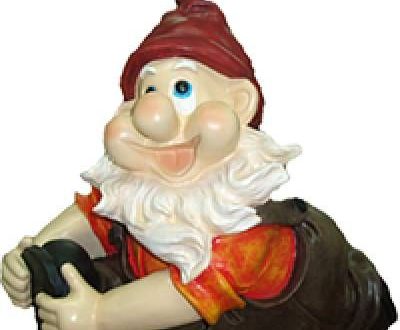 Садовая фигура Гном на шпагате 44х46 см.