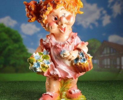 Садовая фигура Девочка с корзиной цветов 60х36 см.