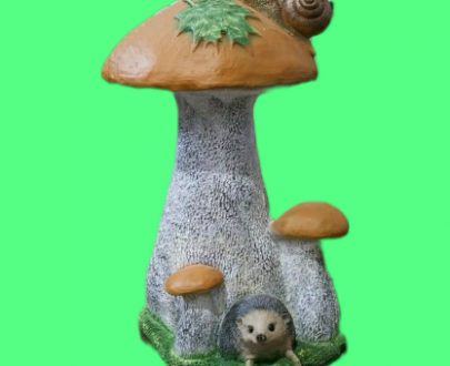 Садовая фигура Грибы подосиновики с ежом и улиткой, 58 см.