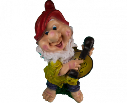 Садовая фигура Гномик с гитарой 37х65 см.
