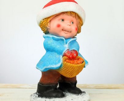 Фигура на новый год Девочка с корзинкой (блестки), 50х26 см.