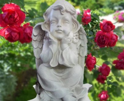 Садовая фигура Ангел мечтательный, 30х26 см.