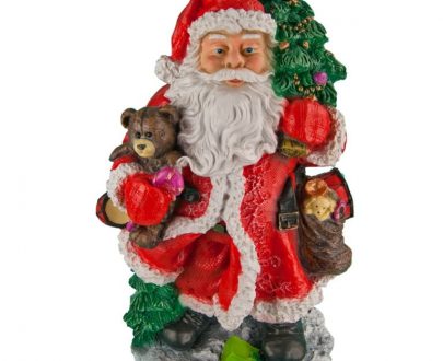 Фигура на новый год Санта - Клаус с мешком подарков, 54х40 см.