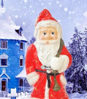 Фигура на новый год Дед Мороз большой, 73х44 см.