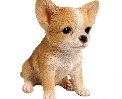 Садовая фигура Щенок чихуахуа сидящий, 16х12х17 см.