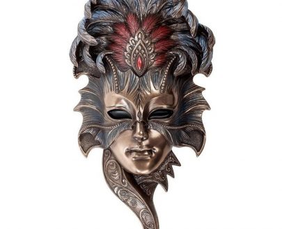 Венецианская маска для интерьера " Сова"- бронза, 28 см.
