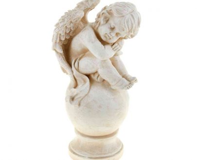 Садовая фигура Ангел на шаре облокотившийся №1, 21х40 см.