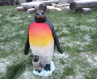 Садовая фигура Пингвин с пингвиненком, 46х32 см.