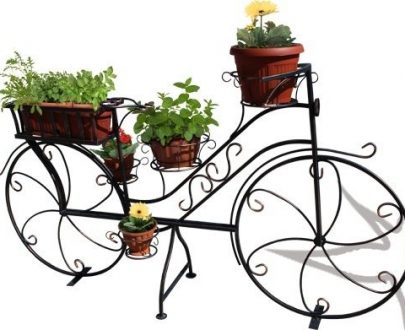 Кованая подставка для цветов Велосипед арт. 19004, 58х110х205 см.