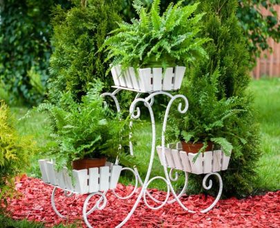 Кованая подставка для цветов Кантри арт. 21136, 25х59х77 см.