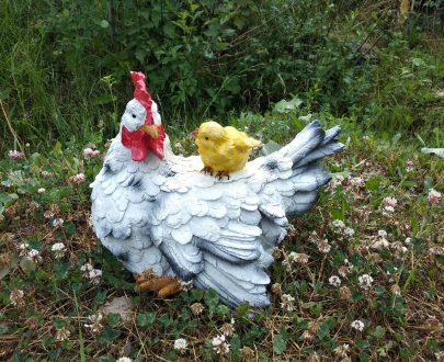 Садовая фигура Курица-наседка, 33х30 см.