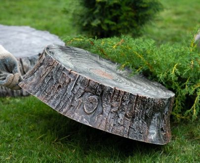 Декоративная крышка на люк Пень маленький, 60х16х65 см.