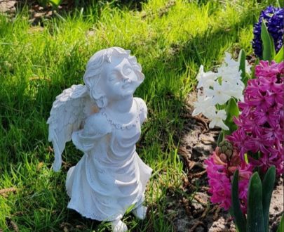 Садовая фигура Ангел стоячий, 14х26 см.