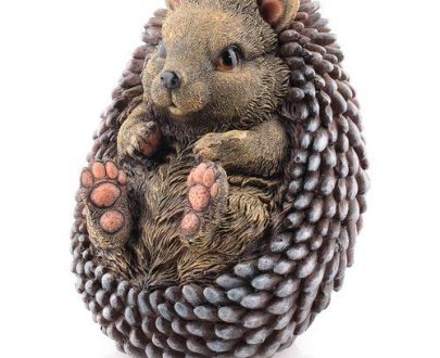 Садовая фигура Ежик на спине, 23х20 см.