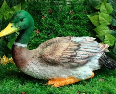 Садовая фигура Селезень маленький сидячий, 21х15 см.