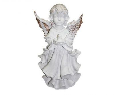 Садовая фигура Ангел-девочка со свечей, 16х31 см.