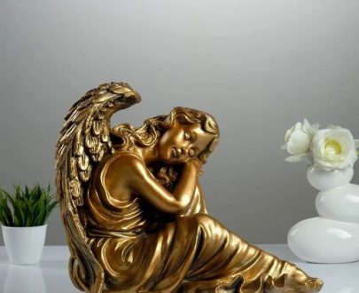 Садовая фигура Ангел-девушка бронза, 49х38 см.