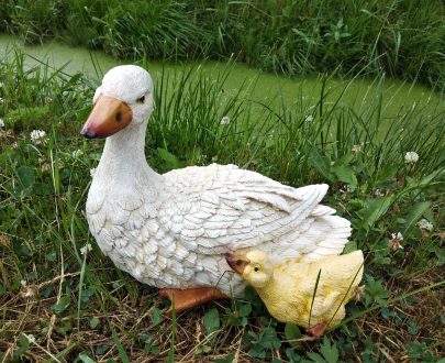 Садовая фигура Утка с утенком, 27 см.