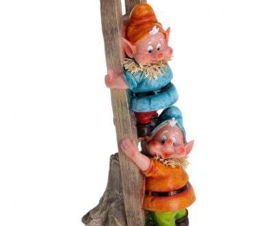Садовая фигура Гномики на лестнице 20х47 см.