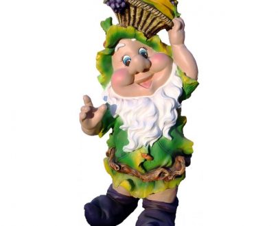 Садовая фигура Гном с корзиной на голове 72х33 см.