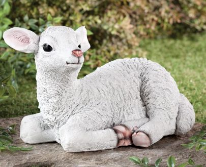 Садовая фигура Овечка лежачая средняя, 24х60 см.