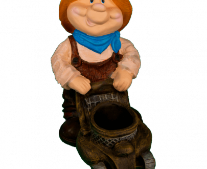 Садовая фигура Садовод с газонокосилкой 54х42 см.