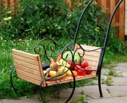 Подставка для цветов Садовая тележка арт. 19014, 45х100х80 см.