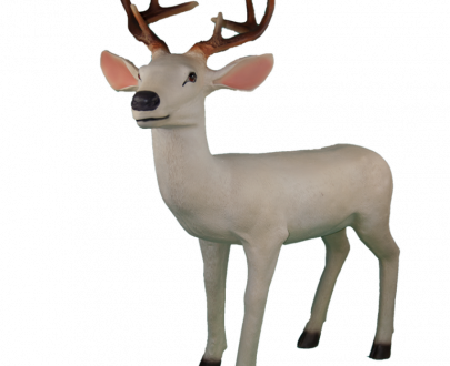 Фигура на новый год Олень Рудольф белый, 110х112 см.