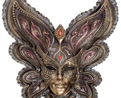 Венецианская маска для интерьера "Бабочка", 27 см.