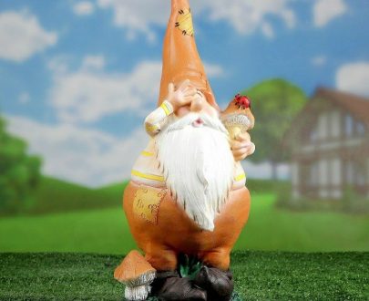 Садовая фигура Гном островерхий с грибом 45х27 см.